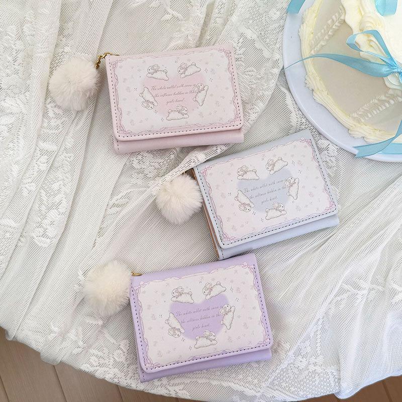 Fashionable And Versatile Bunny Card Bag Id Bag Cute Short And Multi Slot Wallet