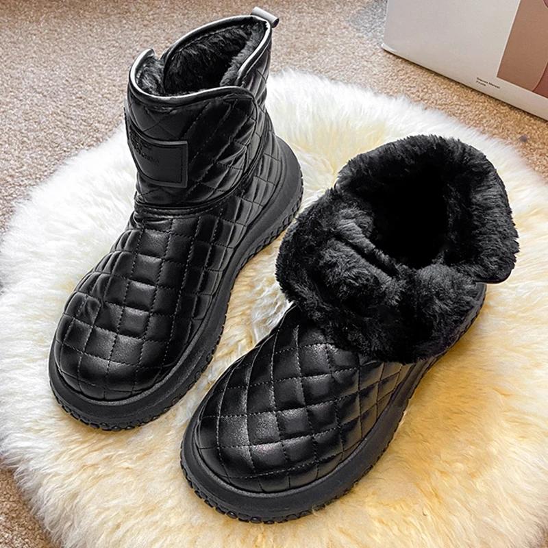Winter Women Fur Warm Shoes New Brand Short Plush Ankle Snow Boots Flats Platform Casual Ladies Shoes Botas
