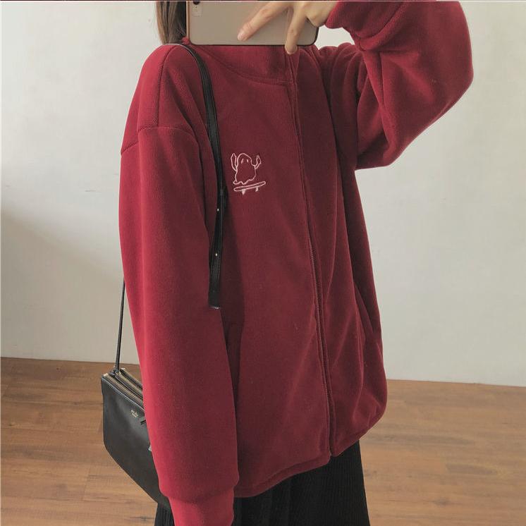 Winter Milk Whirring Polar Fleece Jacket Women's Autumn and Winter Lamb Wool Plus Fleece Sweater Granular Fleece