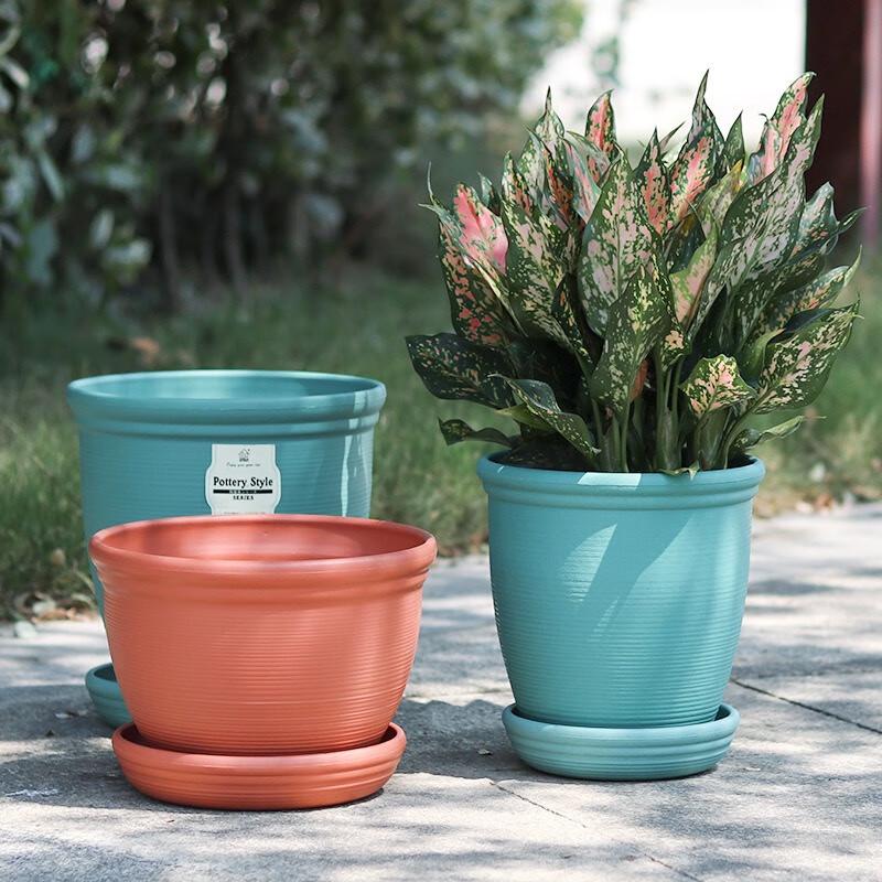 Lilang Trädgårdstjockad Oregelbunden Blomkruka Droppfat