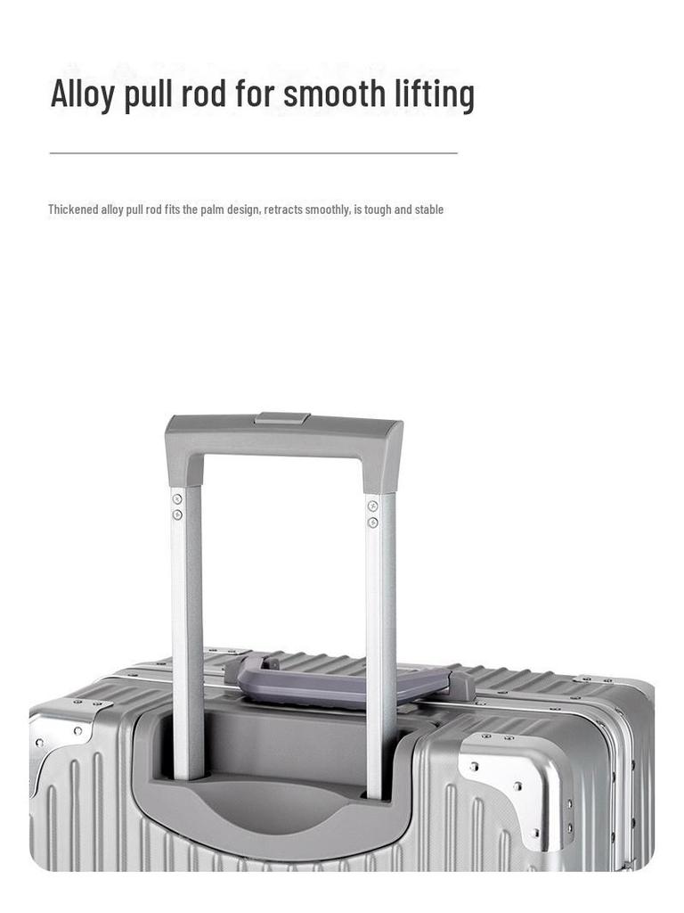 Yongsheng 26" Men's Aluminum Frame Suitcase with Universal Wheels, Sturdy, Anti-Fall; Includes 20" Password Boarding Case.