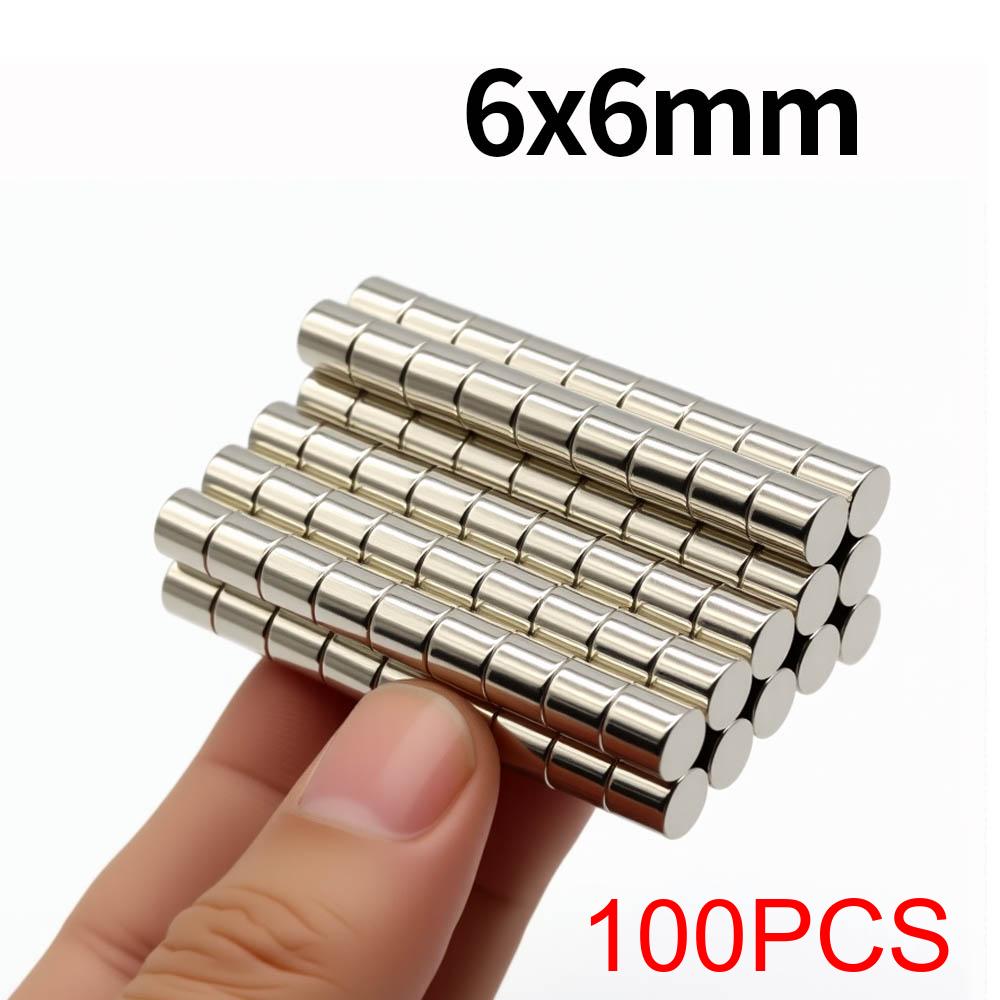 6x6mm Super Silný Neodymový Magnet N35 NdfeB Permanentní Magnetický imanes Kulaté Silné Magnety Magnet na Ledničku