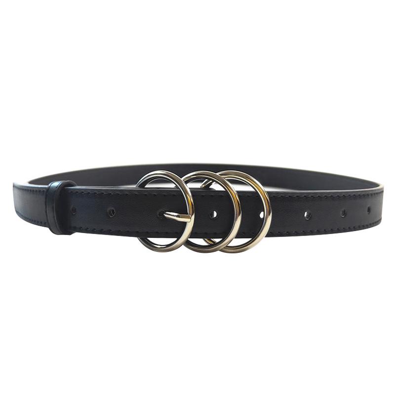 

Повседневный ремень Круглый круг Пряжка Ремни для женщин Кожаный пояс пояс мода Женский панк O Кольцо Ремешки