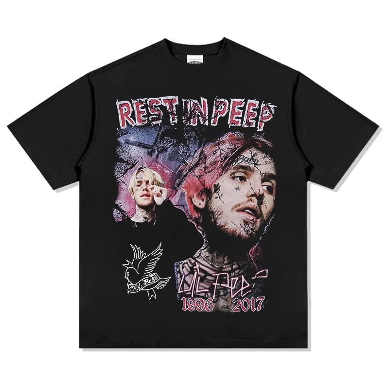 

Lil Peep REST IN PEEP 19962017 Graphic TShirt Unisex Oversized Soft Cotton Emo Punk Fashion Short Sleeve GarUnisext M