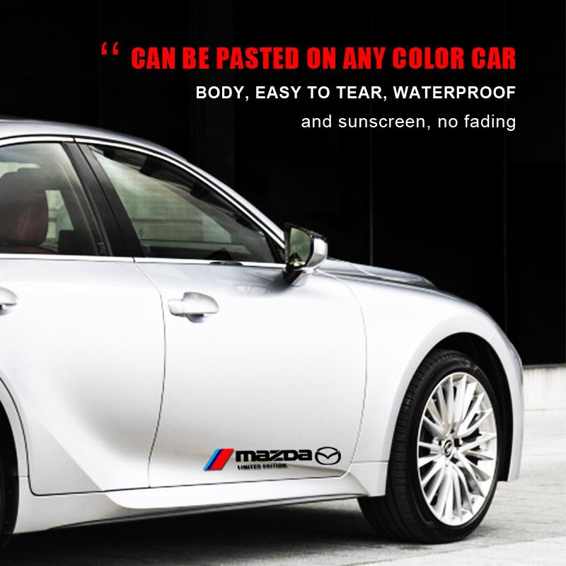 2pcs Car 3D Stickers Auto Side Body Sports Sticker Decals Car Accessories For Mazda 3 5 6 323 626 CX-3 CX-4 CX-5 CX-7 CX-9 Axela 6 RX8 7 MX3