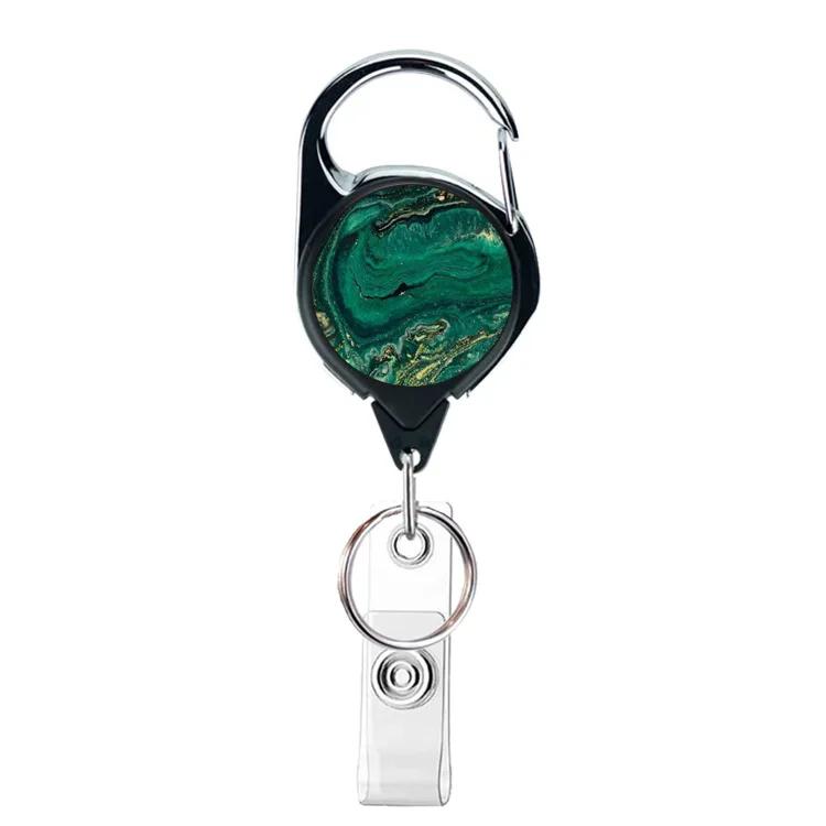 1Pc Retractable Badge Holder Metal Anti-Lost Clip Keychain ID Cards Door Passes Ski Passes Badge Holder Women Men Badge Buckle