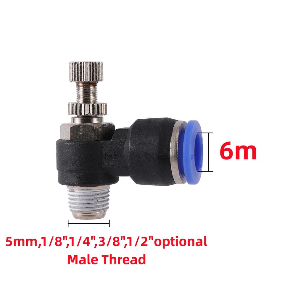 Water Tank Pneumatic Regulating Valve 1/8"1/4"3/8"1/2"BSP Male Thread Joint 4/6/8/10/12mm Garden Aquarium Fish Tank Pipe Fitting