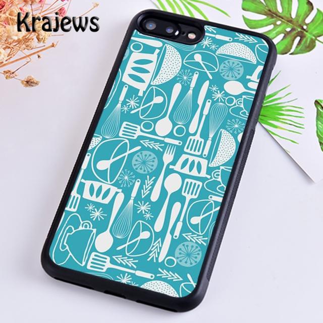 Krajews Vintage Baking Pattern Phone Case Cover For iPhone 17 Air 16 15 14 plus 11 12 13 pro max coque Shell Fundas