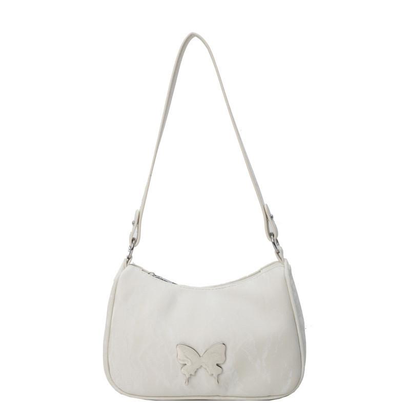 Trendy Street Style Butterfly Embellished Shoulder Bag Women s Crossbody Bag бежевый