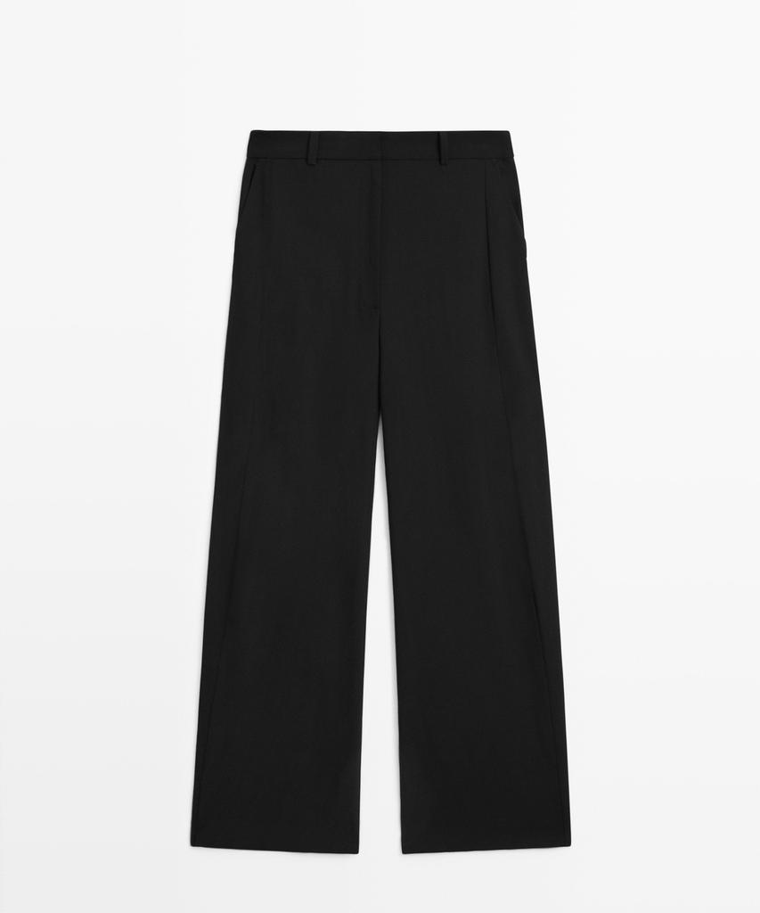 Masimodutti Wool Blend Stitch Detail Pants
