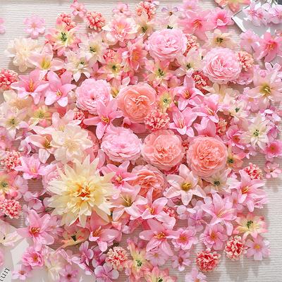 3-10cm Artificial Flower Head Mini Silk Artificial Rose Peony Daisy Flower Craft Supplies Wedding Party Wreath Home Decoration