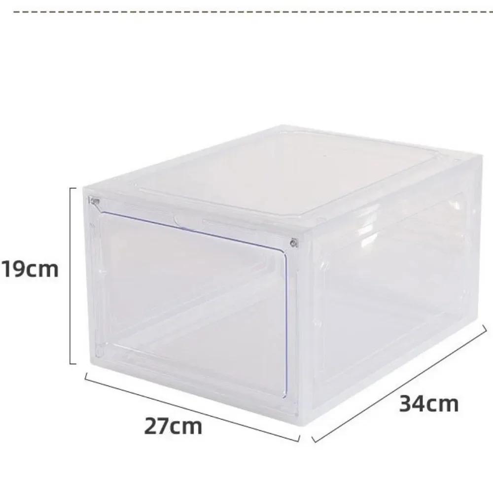 New Transparent Basketball Shoe Box Acrylic Dust-proof Storage Box with Suction Anti-oxidation Shoe Cabinet Household Dormitory