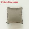 Velvet Solid Dutch Color Pillow Cases Pompom Edging Cushion Cover Living Room