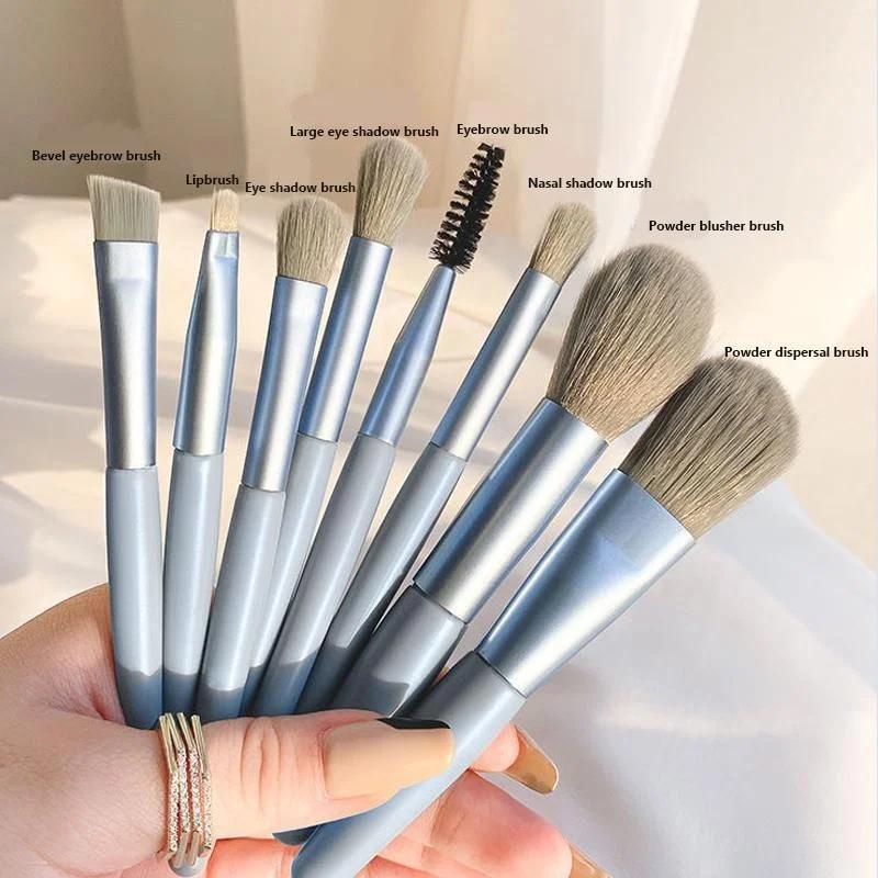 8 Pcs/set Mini Travel Women Makeup Brushes Sets Portable Soft Concealer Brush Beauty Foundation Eye Shadow Eyelash Lip Tool