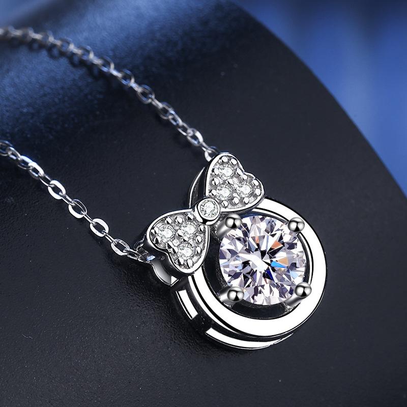 Tancise S925 Ασημένιο κολιέ Moissanite Luxury Personality Κρεμαστό Γυναικείο Κλασικό κολιέ Παλίρροια Δώρο για πάρτι
