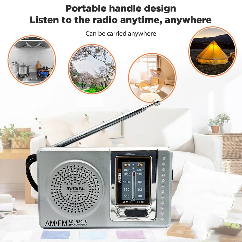 BC-R21 Mini Radio AM FM Radio Telescopic Antenna Radio Speaker Battery Operated Portable Radio For Running Walking Home BC-R2048
