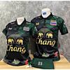 THAILAND National Football Soccer Polo Shirt Sport Training JERSEY CHEER Print Quick Dry Short Sleeve Uniform Elephant Logo Design Polyester Spandex