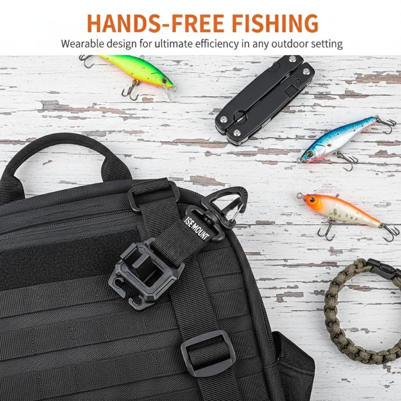 New Outdoor Multi-Functional Adjustable Strap Fish Rod Clip With Buckle Portable Pole Stand Durable Fishing Gear For Angling