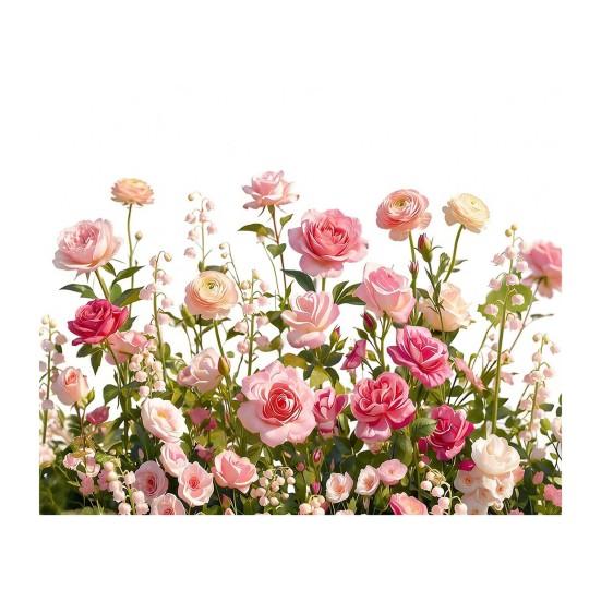 Bílá květinová fólie na okno Odnímatelná vodotěsná PVC květinová statická skleněná nálepka Jarní dekorace okna pro domácnost, kancelář, obývací pokoj