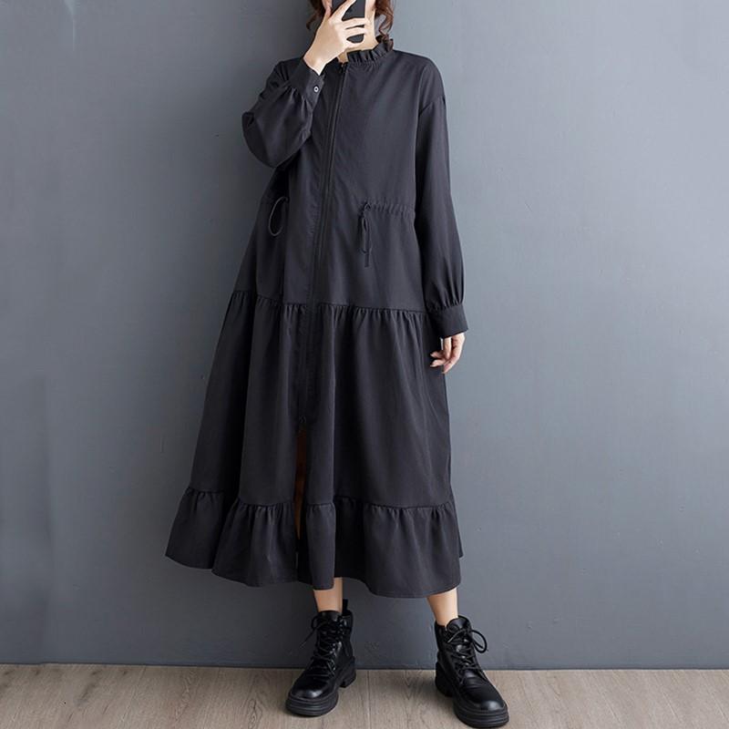 Long Sleeve Plus Size Vintage New In Dresses for Women Casual Loose Long Spring Autumn Dress