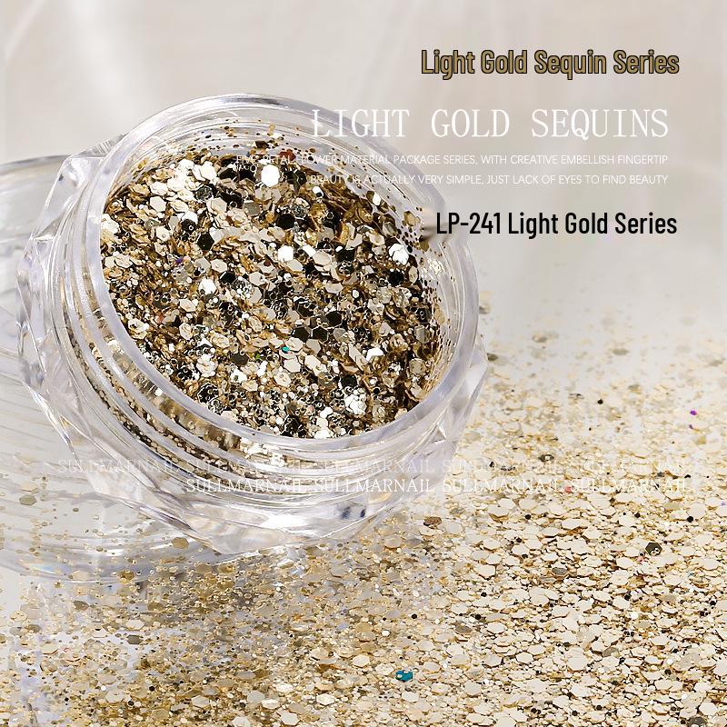 

Шампань Золото Смешанный Глиттер и Неправильной Формы Блестки для Нейл-арта