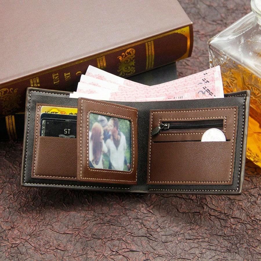 Korean Version Hinge Bronzing Printing Men's Wallet Short, Matte Multi-card Large-capacity Men's Wallet