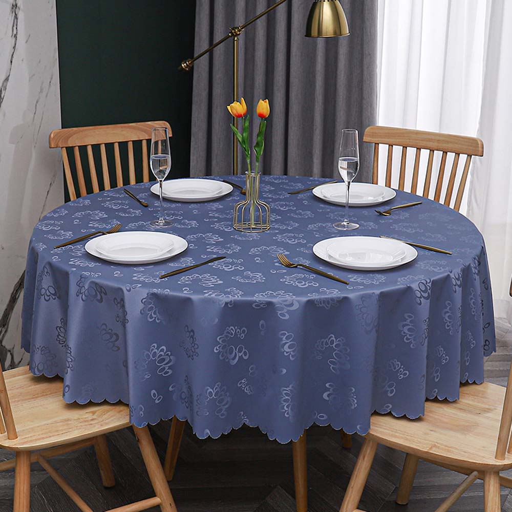 Table Cloth Round Pu Waterproof Antifouling Oil -Proof Wedding Tablecloth For Table Print With Lace Table Cover For Dining Table