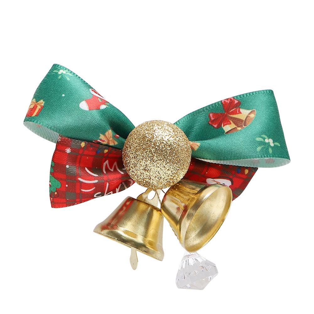 3Pcs Bow Bell Christmas Tree Pendant Christmas Supplies Decoration Ornament for Home Decor New Year 2026 Navidad DIY Accessories