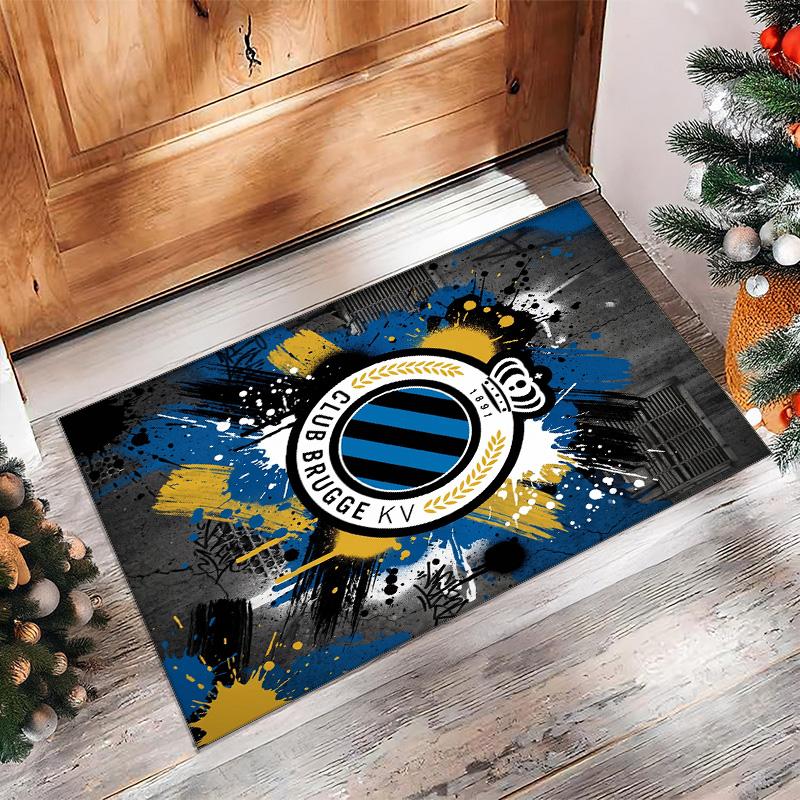Club Brugge FC Soccer Football Pattern Soft Area Rug Non Slip Indoor Floor Carpet Sports Decor Mat for Bedroom
