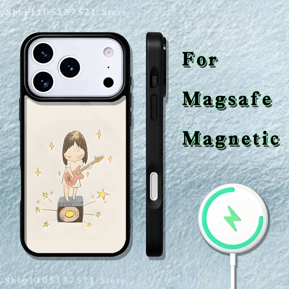 Cute Y-Yoshitomo N-Nara Phone Case  For iPhone 17,16,15,14,13,12,11,Pro,Max,Plus,Mini,SE4,E Magnetic Magsafe Wireless Charging