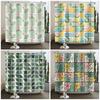Retro Floral Geometric Shower Curtain Vintage Bathroom Decor Waterproof Fabric Bathroom Curtains With Hooks Set Home Decoration