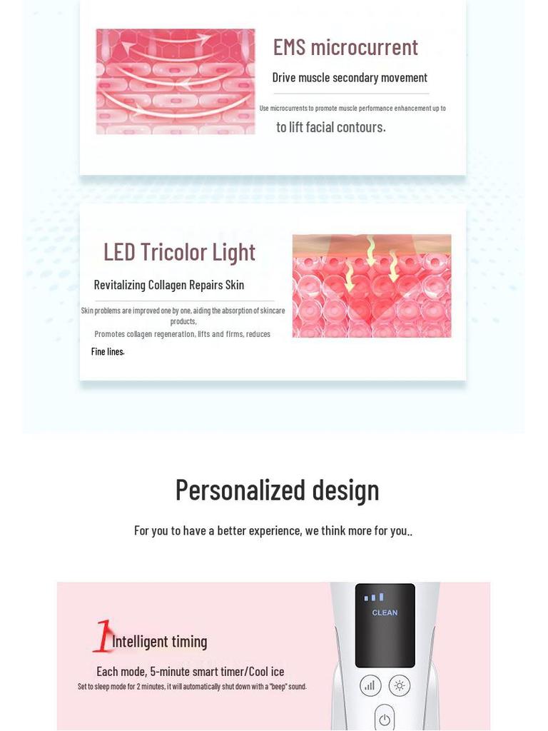 Home Microcurrent Ultrasonic Photon Facial Device with Hot & Cold Therapy