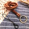 Genuine Leather Neck strap Keychains Pendant Neckline Lanyard Mobile phone Strap Charms Keyring Buckle rope Lanyard