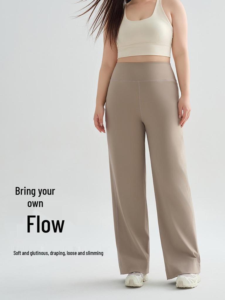 Plus Size Women's High Waist Wide Leg Yoga Pants - Slimming and Comfortable Sportswear