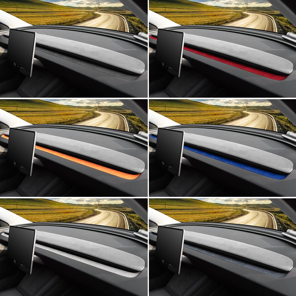 Suede Dashboard Air Vent Trim Sticker for Tesla Model 3 Highland 2024-2026 & Model Y Juniper 2025
