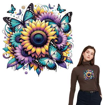 Vinylová fólie na přenos tepla Květina Motýl Samolepka na oblečení Tričko Tepelný lis Aplikace Papír Oblečení Diy Perfektní pro Diy dárky