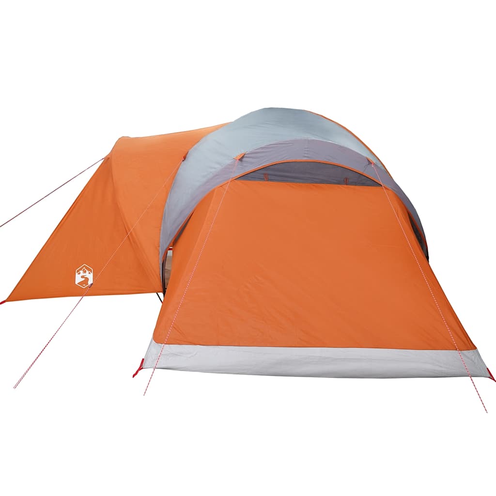 Vidaxl Familienzelt, 6 Personen, Grau-Orange, Wasserdicht