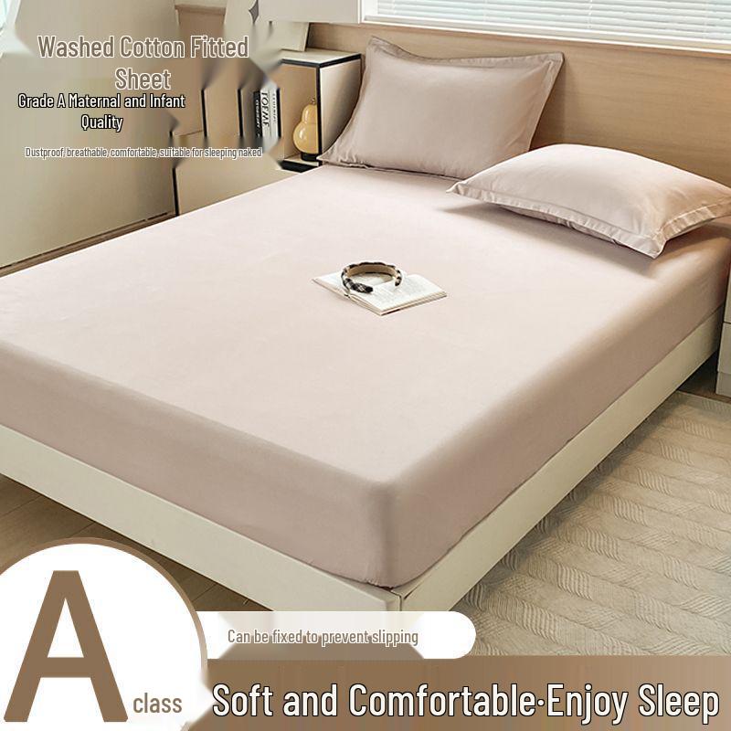 Nanjiren Washed Cotton Non-Slip Fitted Bedspread & Mattress Protector