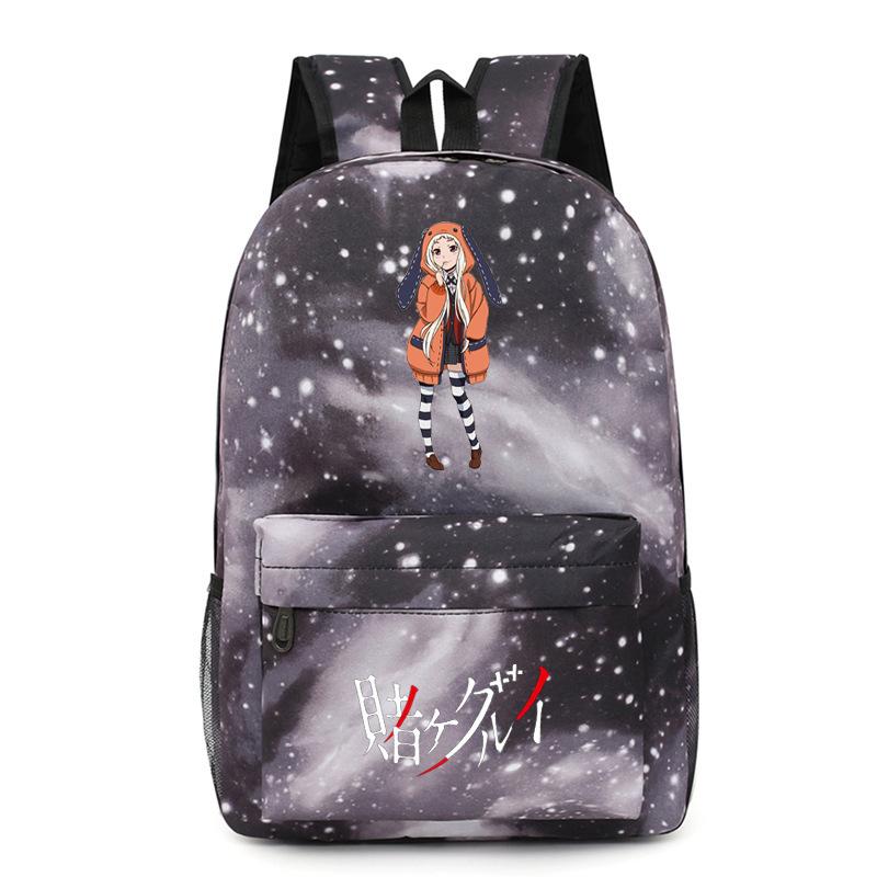 Kakegurui Anime Backpack Multipurpose USB Headphone Port Large Capacity School Bag Yumeko Jabami Cosplay Daypack