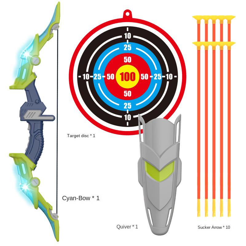 Non-Toxic Kids Archery Set Bow And Arrow Light-Up Recurve For Kids Toy For 3-12 Years Old Children Hunting Shooting Toy Christmas Gift