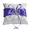 Romantic Ring Pillow 10x10cm Bridal Wedding Double Heart Ribbon Cushion Decor