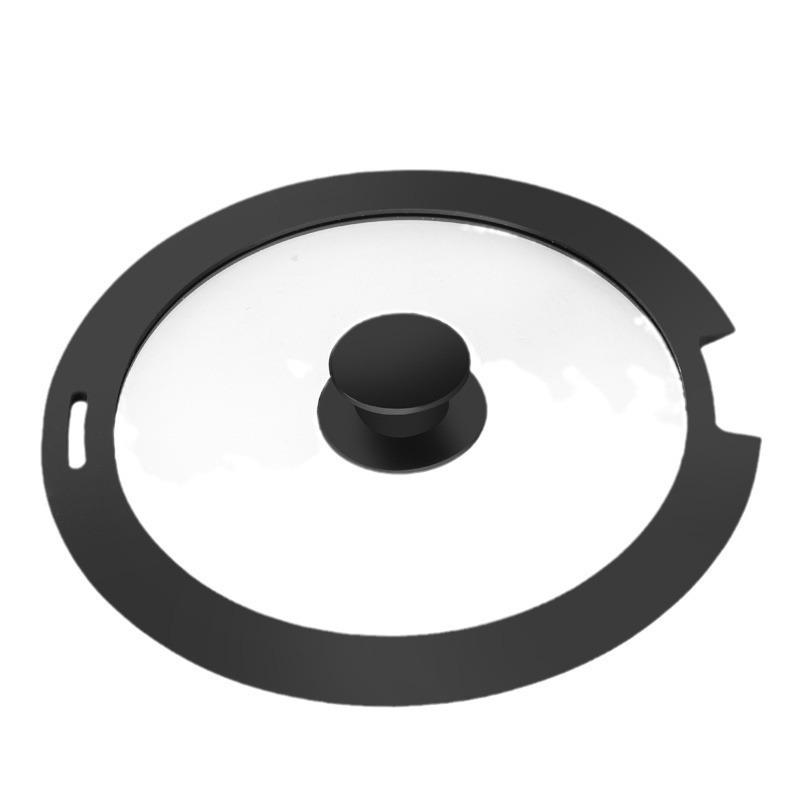 Universal Heat-Resistant Silicone Pot Lid with Notch - Edge-Sealing Glass Lid for Soup, Stir-fry, and Frying