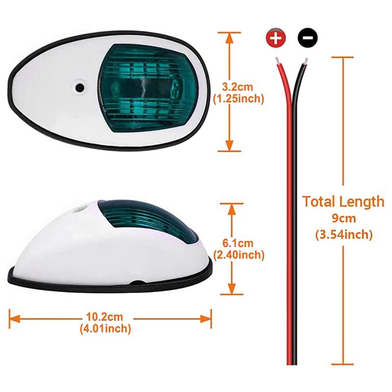 Precise Navigation Light LED Boat Side Light Signal Light Signal Warning Light Yacht Light