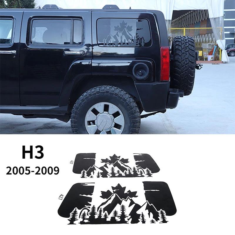 

For Hummer H2 2003-2009 H3 2005-2009 Car Styling PVC Black/Red Car Rear Window Windshield Graphic Decal Sticker Car Accessories