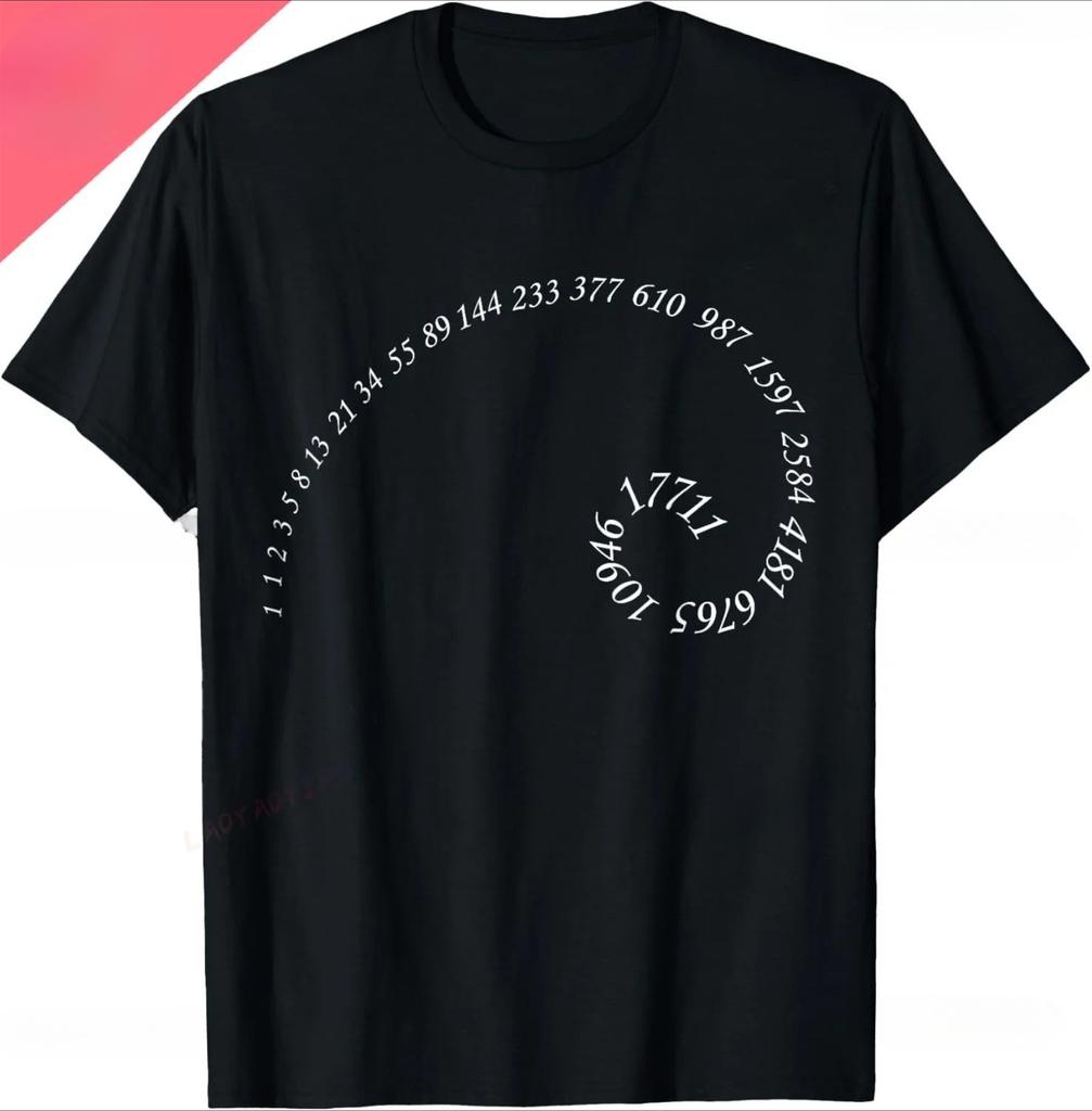 Fibonacci Golden Ratio T-shirt Print Design Gift T-shirt Street Retro T-shirt Shirt Streetwear Women Clothing Fashion Y2K Top