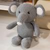 Cartoon Kreativ Gestrickte Tier Plüschpuppe Gestrickter Elefant Oktopus Hai Fuchs Dinosaurier Kaninchen Bär Schildkröte Beruhigungsspielzeug Für Kinder