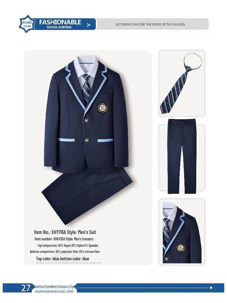 Custom High School Uniform Suits - Autumn/Winter Edition for Middle School Students