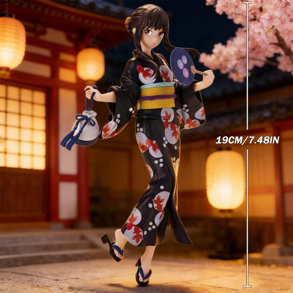 

1pc Black Yukata Girls Figure - Ambiance Desktop Decoration Collectible Figurine Essential Present designed for Festivals plus Birthdays