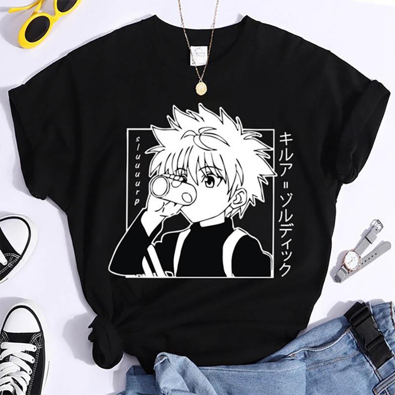 

Горячая футболка с графическим принтом Killua Zoldyck, летняя повседневная футболка унисекс с круглым вырезом и коротким рукавом, уличная модная футболка с аниме 4XL