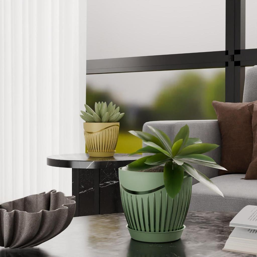 6,3 tommers blomsterpotter for hjemmedekorasjon, innendørs plantepotter, hagepotter for planter, plastblomsterpotter for hageplanter (W&L)